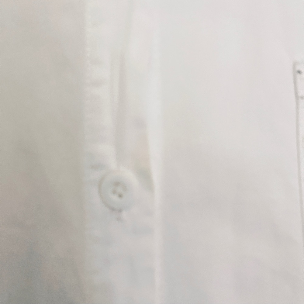 White button down women’s blouse with kitty cat wrap collar - Picture 7 of 10